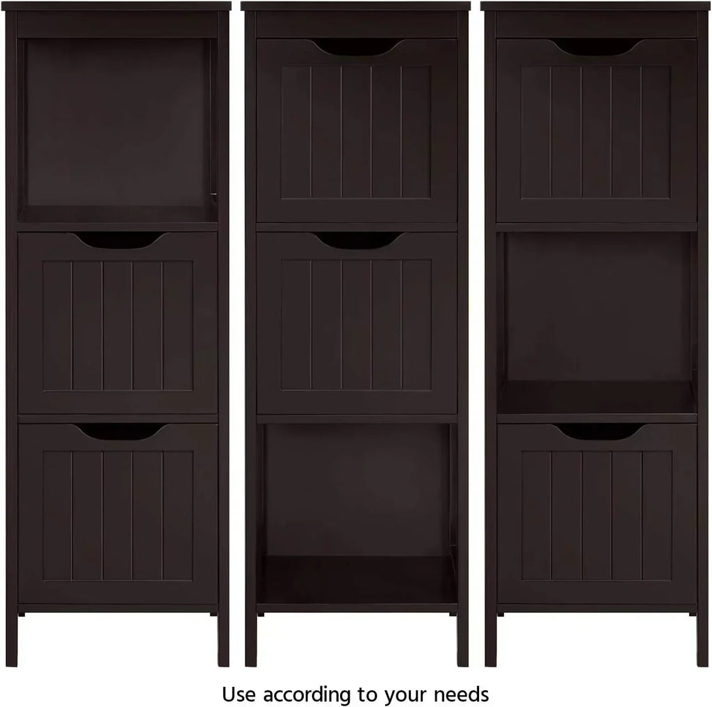 Bathroom Floor Cabinet Wooden Storage Cabinet with 2 Drawers Multifunctional Side Organizer Rack