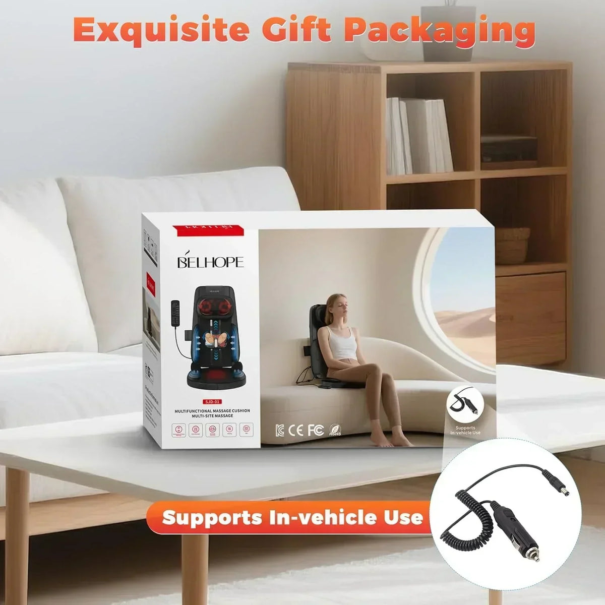 4D Kneading Back Massager Comfortable Chair Back Massager Home Office Shiatsu Neck Massager