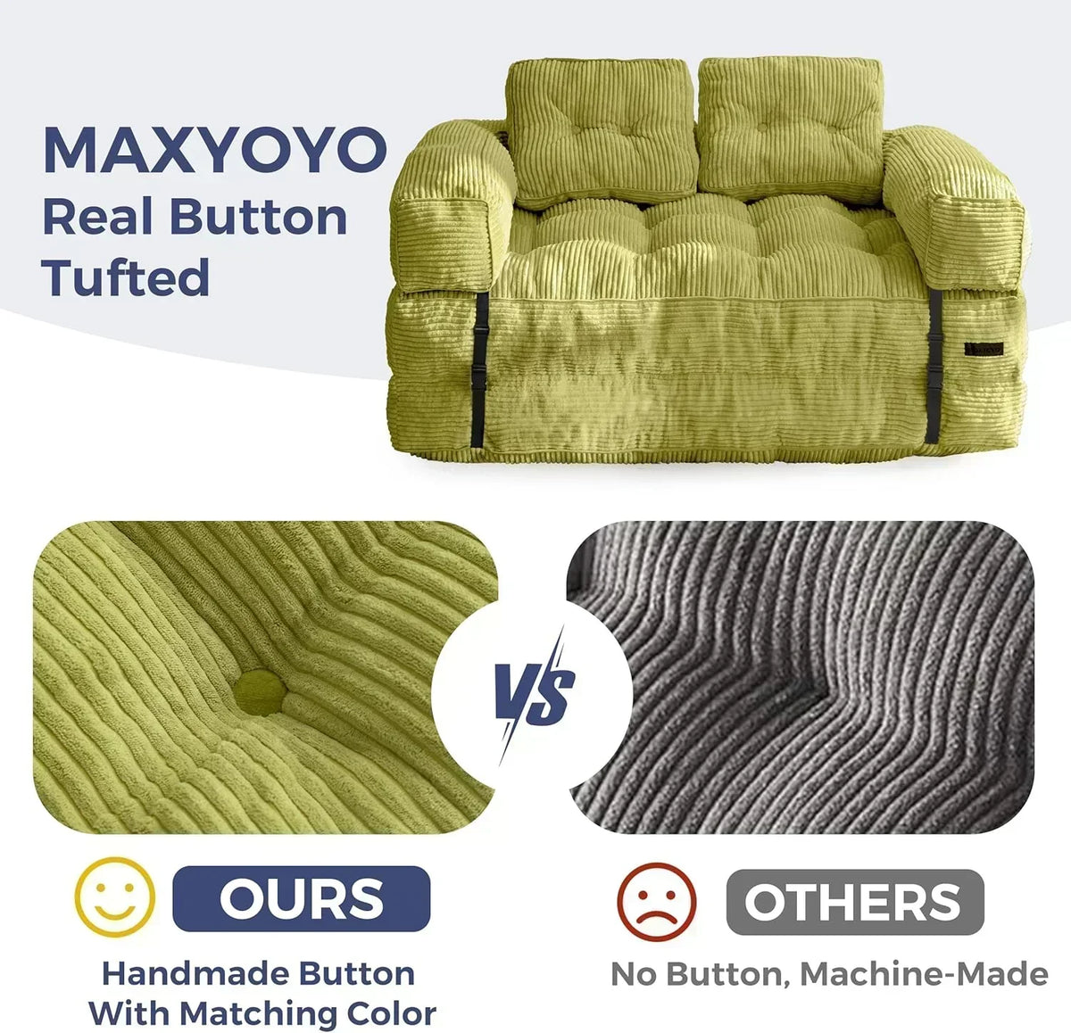 Folding Sofa Bed L-Shaped Convertible Sofa Bed with Armrests and Pillows