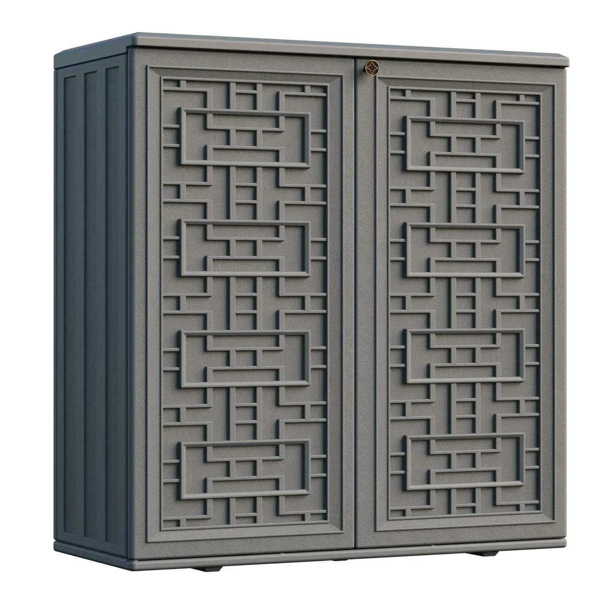 Indoor Outdoor Storage Cabinet Waterproof with Shelf Off White Plastic Outdoor Cabinets