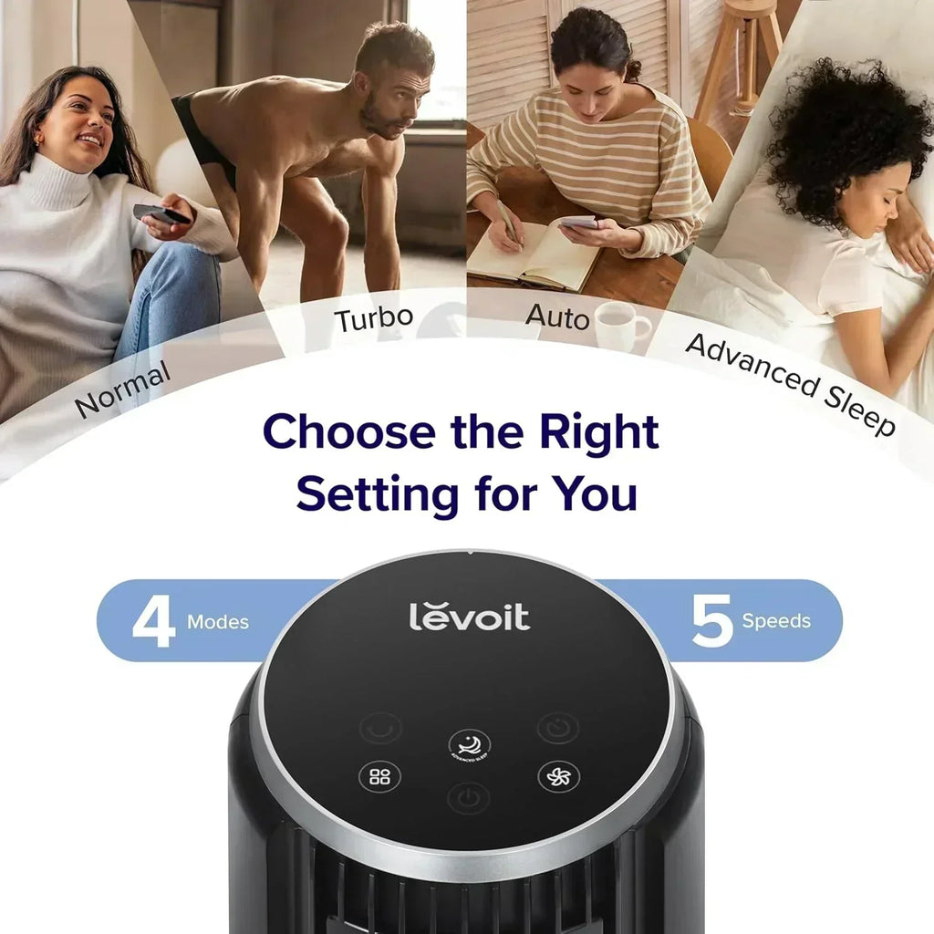 LEVOIT Tower Fan for Bedroom Standing Fan with 28dB Quiet for Sleep Remoter 12H Timer