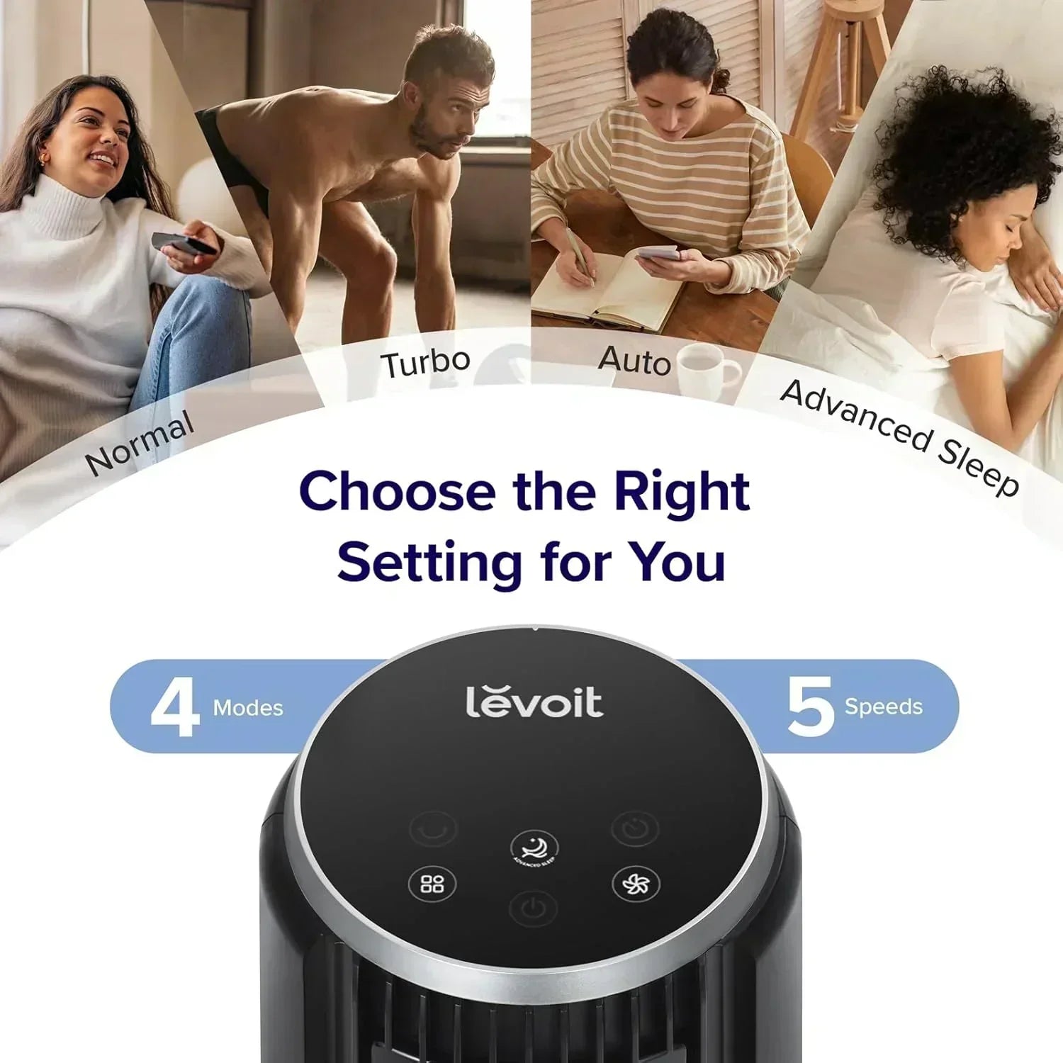 LEVOIT Tower Fan for Bedroom Standing Fan with 28dB Quiet for Sleep Remoter 12H Timer