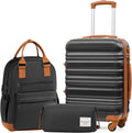 LONG VACATION 6 Piece Luggage Set Carry on Suitcase with ABS+PC hardshell, Spinner Wheels & YKK Zipper TSA Lock