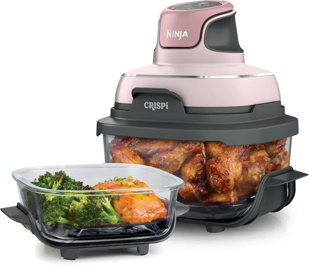 Ninja Crispi 4 in 1 Portable Glass Air Fryer Cooking System 4QT 6 Cup TempWare Glass Containers