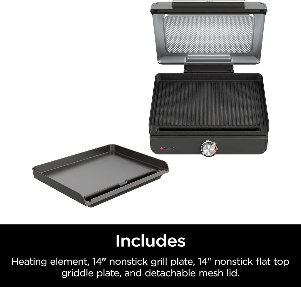 Griddle and Indoor Grill 14�?Electric Grill For Steak Burgers Salmon Veggies Pancake Griddle