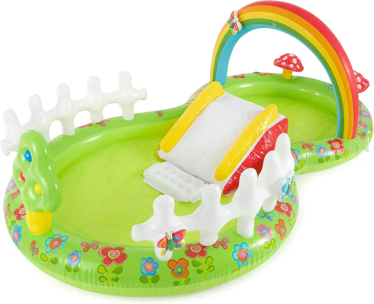 Intex 96 x 78 x 28 Inflatable Jungle Adventure Play Center Spray Kiddie Pool Water Slide