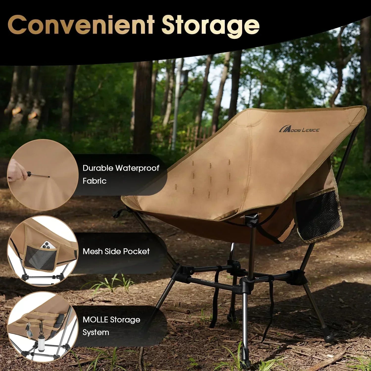 Portable Camping Chair Plus Folding Chair for Backpacking and Hiking
