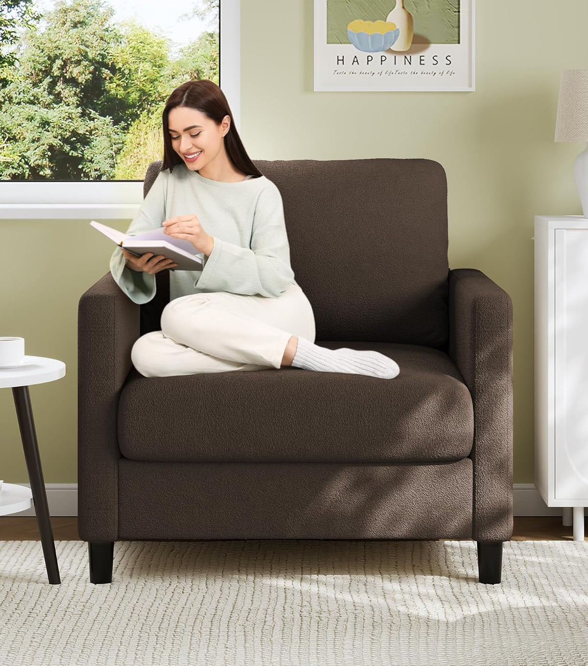 Loveseat Sofa 51 Love Seat Comfy Corduroy Small Loveseat Tool-Free Setup Couch