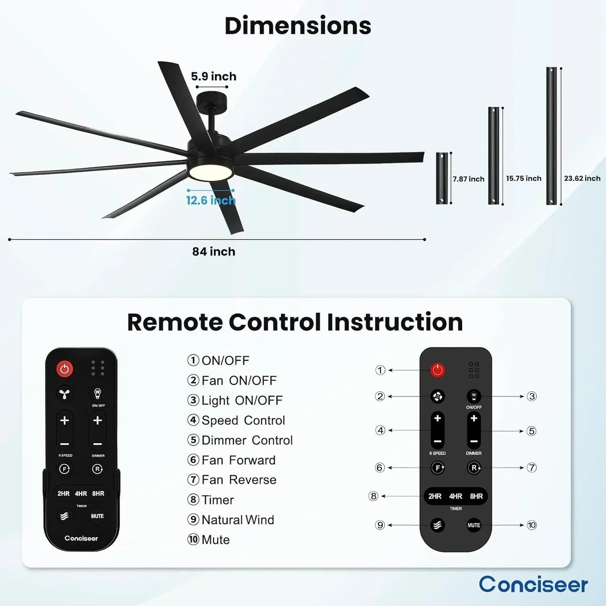 Modern ceiling fan 72 inch bedroom living room library cafe outdoor/industrial