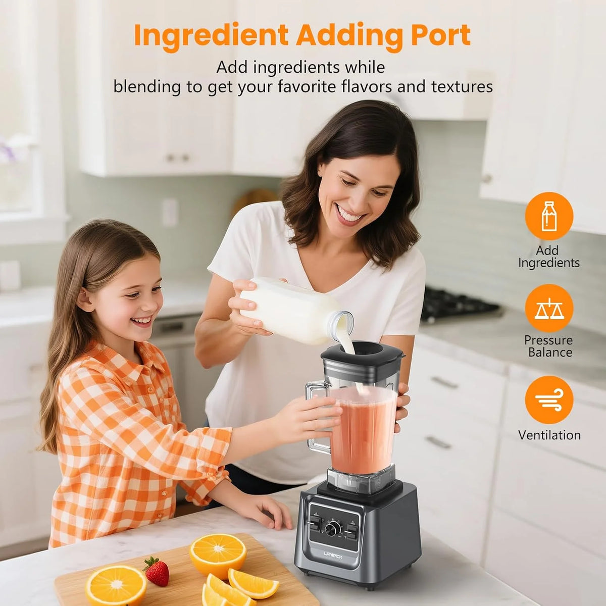 Blenders for Kitchen, 2000W Blender for Smoothies 35000 RPM