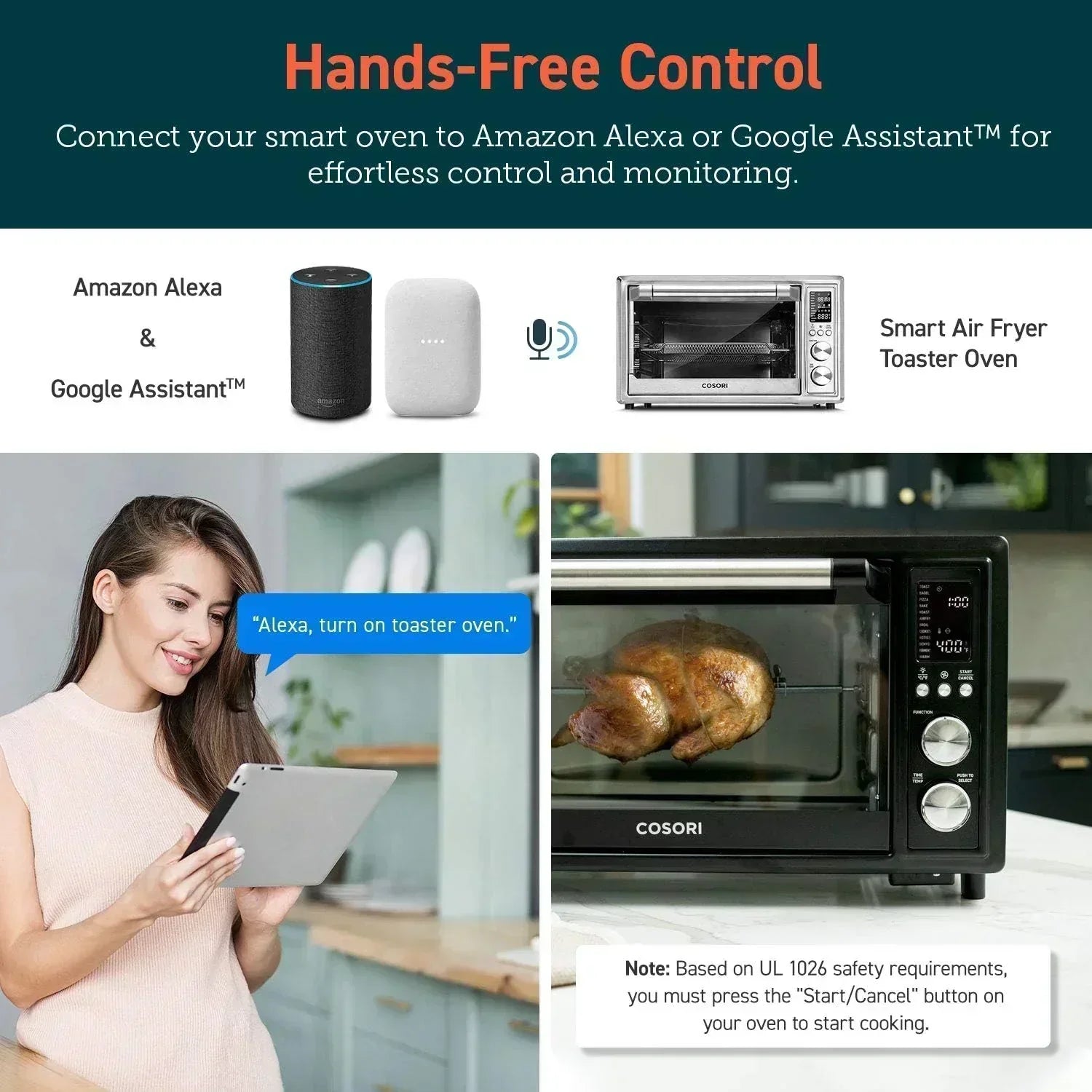 Air Fryer Toaster Oven Combo 13-in-1 32Qt APP Voice Control Convection Oven Countertop