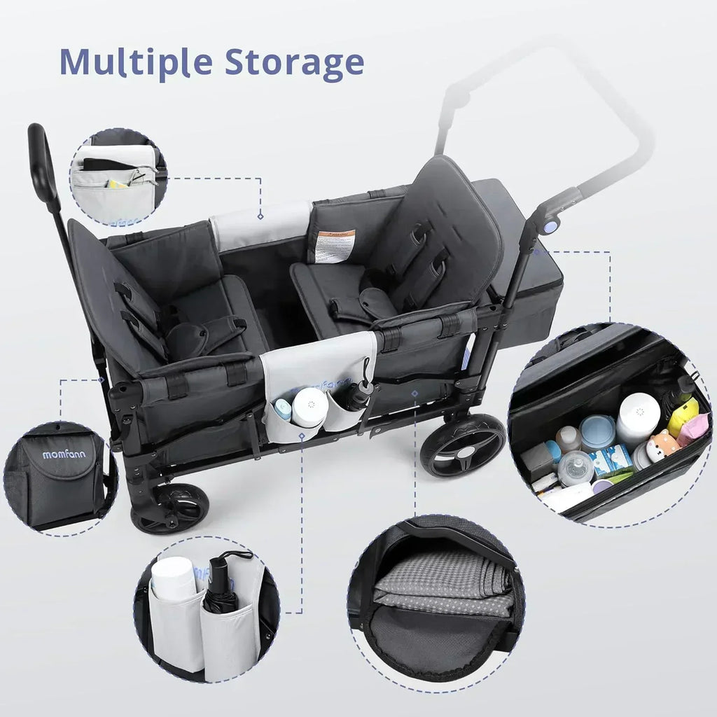 Stroller Wagon for Kids Wagon Stroller Toddlers 2 Seaters All-Terrain Baby Wagon Outdoor