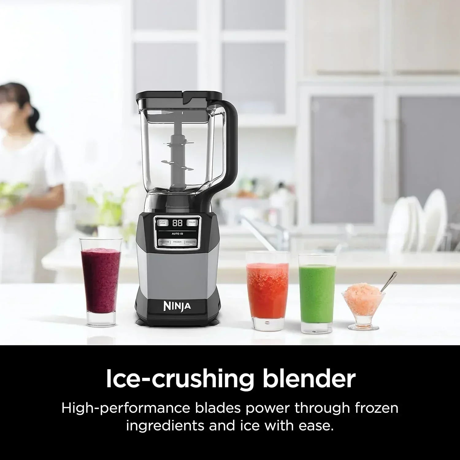 Ninja Blender Compact Kitchen System for Smoothies Doughs and Frozen Drinks with Auto-IQ