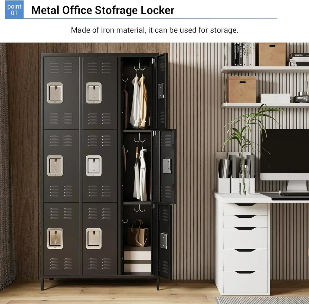 GAOMON Locker for Employees 6 Doors Locker Cabinet with Hooks Storage Locker