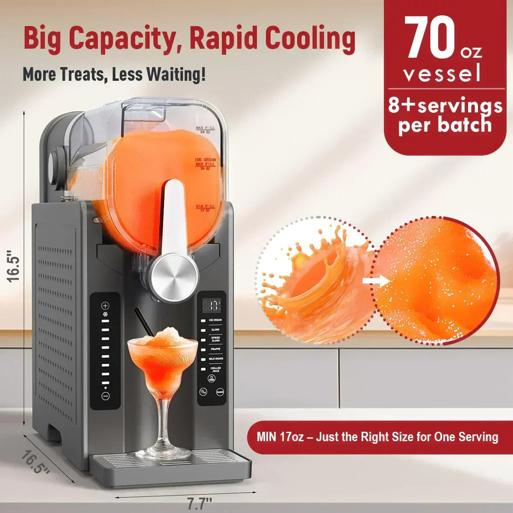 Slushie Machine No Ice Needed All-in-One Slushy Maker for Home Real-Time Temp Display