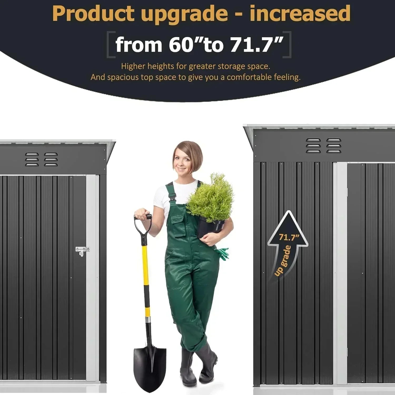 polar aurora 8x12 ft outdoor storage shed metal garden shed frame structure tool sheds