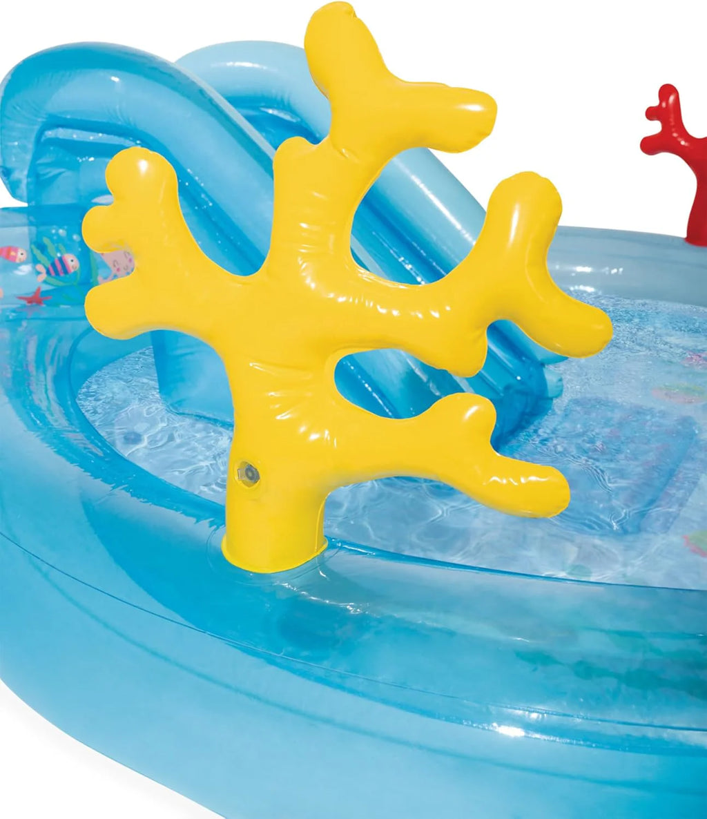 Intex 96 x 78 x 28 Inflatable Jungle Adventure Play Center Spray Kiddie Pool - Backyard Kids Water Slide, Outdoor Blow-Up Splash Pad for Toddlers