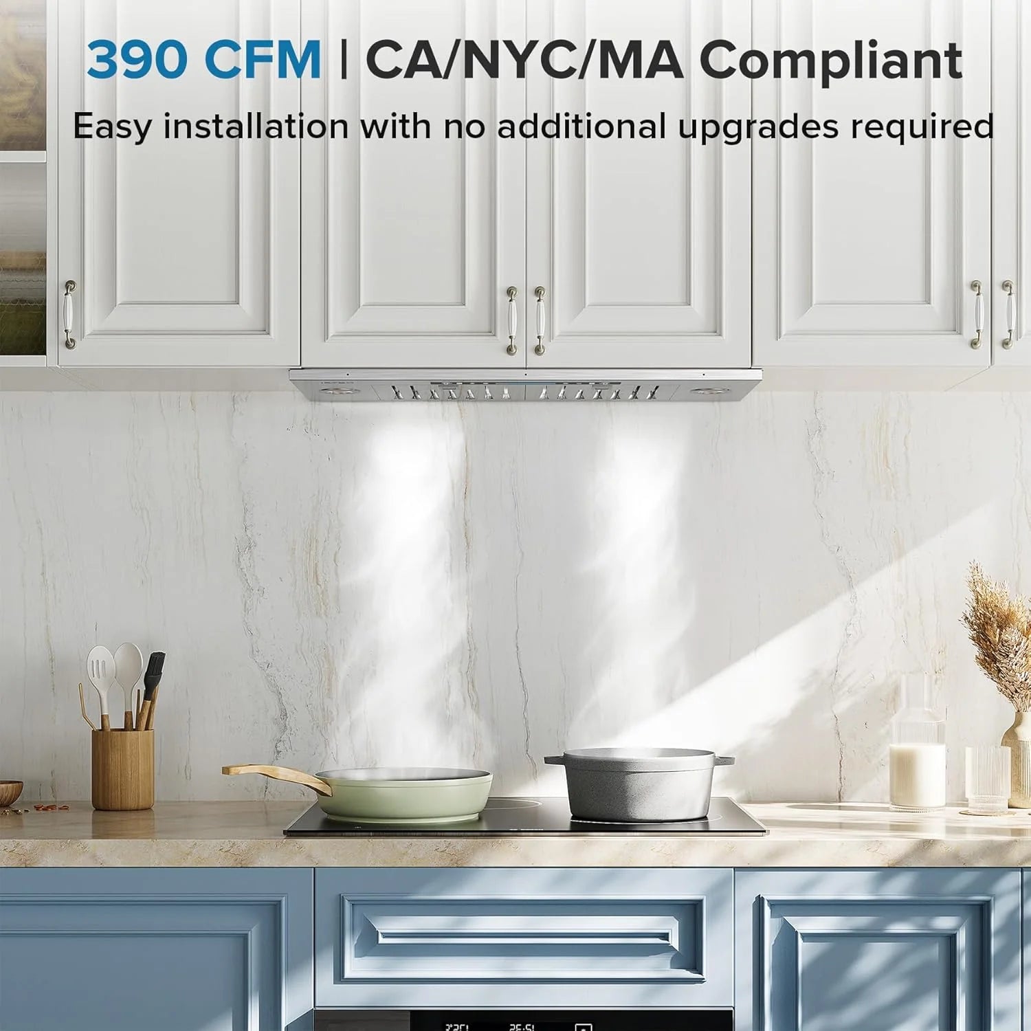IKTCH 30 Built-in/Plug-in Range Hood 900 CFM, Ducted/Ductless Convertible Ducted, Stainless Steel Kitchen Range Hood