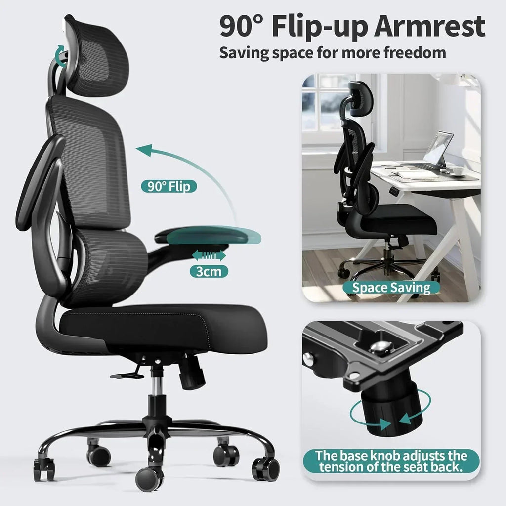 Office Chair Ergonomic Desk Chair 330 lbs Home Mesh Desk Chair Comfortable Gaming Chair