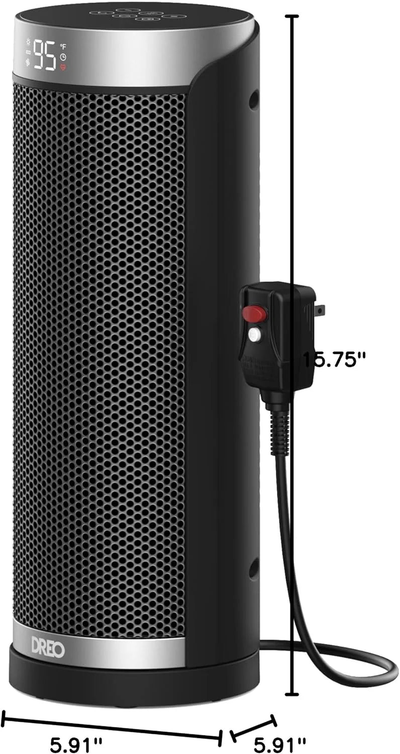 Dreo Space Heater, 1500W Electric Heaters for Indoor Use with Thermostat, 70�� Oscillation, 8 Safety Protections, 5 Modes, Remote, 12H Timer, Quiet Portable Heater for Office, Bedroom, Large Room