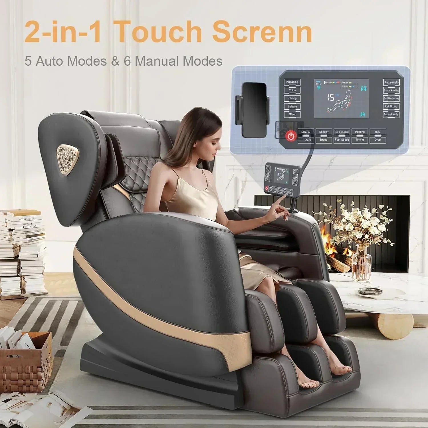 2025 Massage Chair Full Body Zero Gravity Massage Chair with 10 Fix Rollers Heating