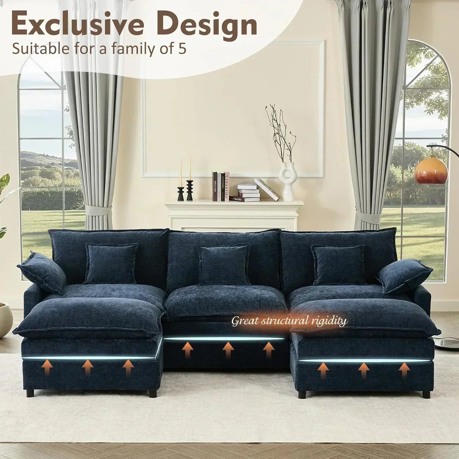 108 U-shaped sofa modular sofa Comfortable cloud sofa