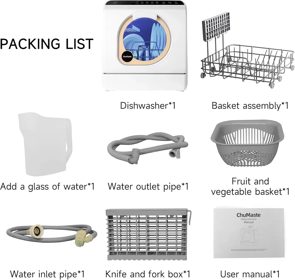 Mini countertop dishwasher Compact dishwasher Double spray arms Portable countertop dishwasher