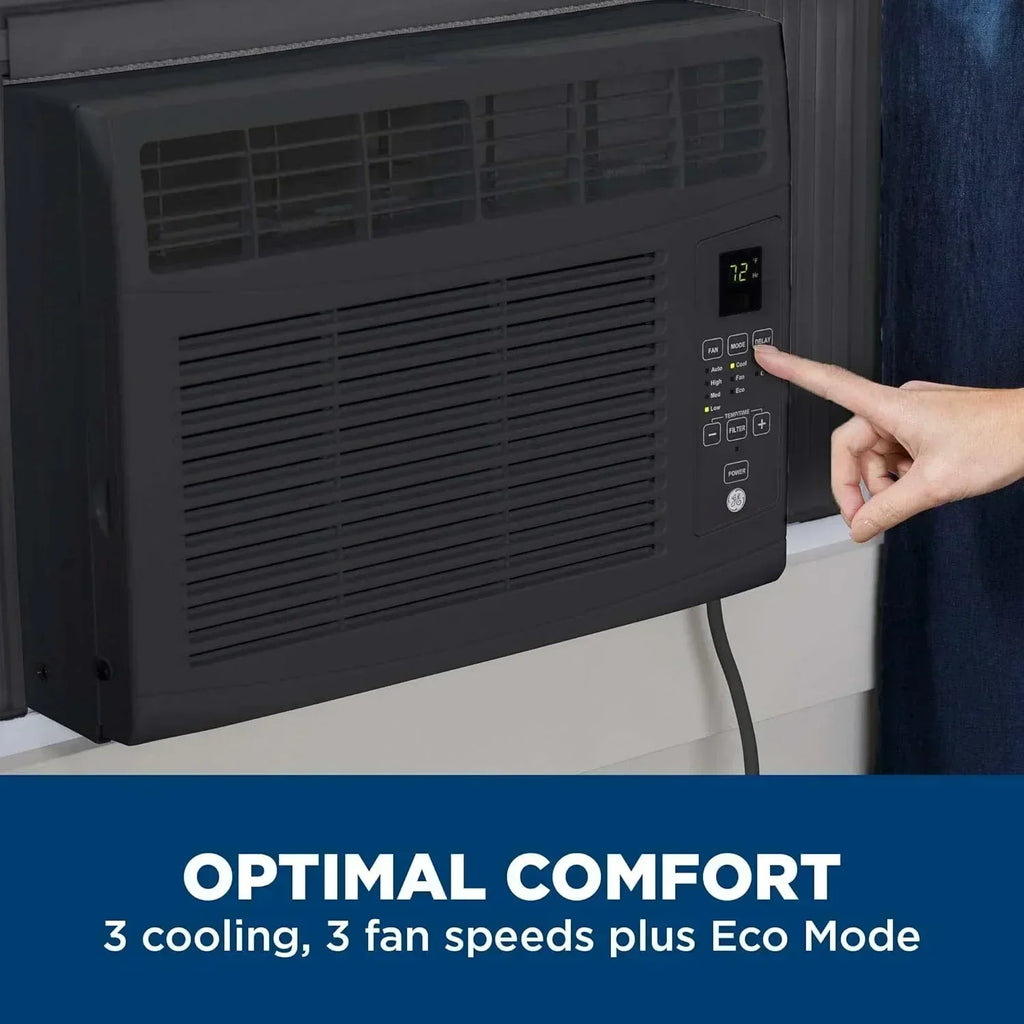 GE Window Air Conditioner Unit 6,000 BTU for Small Rooms up to 250 sq ft. with Adjustable Fan