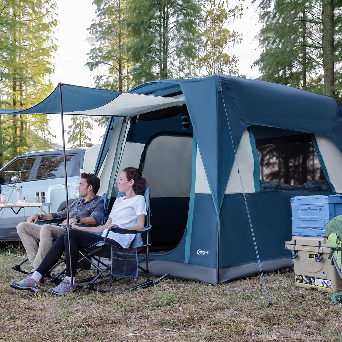 Portal 5-Person SUV Tent with Porch, 2-in-1 Car Camping Tent, Water-Resistant & Windproof, Trunk Tent with 2 Doors for Travel & Outdoor Adventures