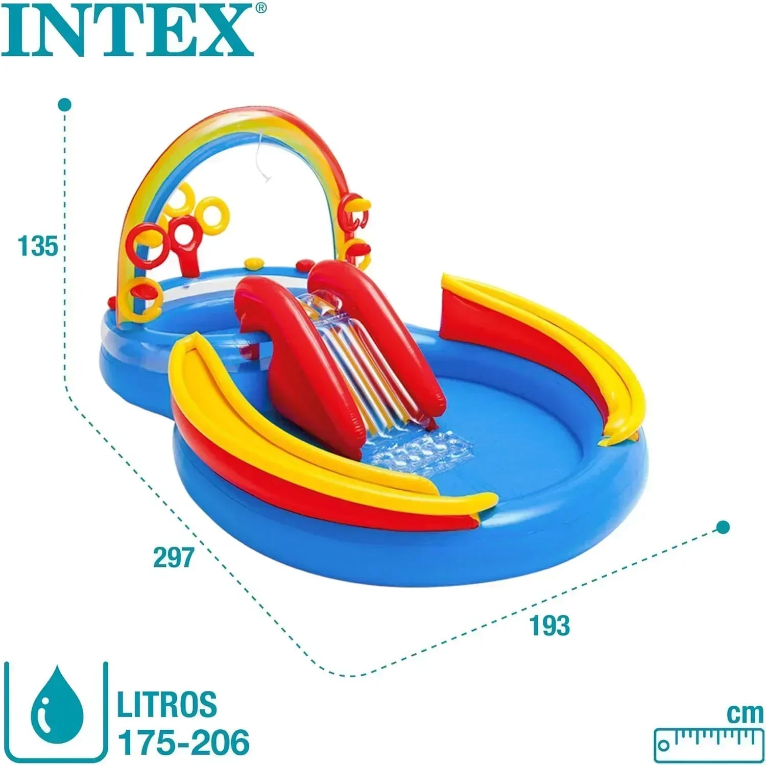 Intex 96 x 78 x 28 Inflatable Jungle Adventure Play Center Spray Kiddie Pool Water Slide