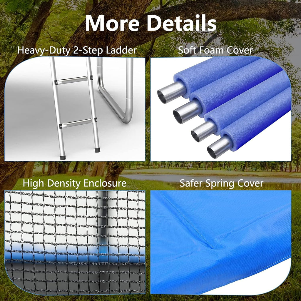 AOTOB 8FT 10FT 12FT 14 FT 15FT Trampoline with Safety Enclosure Net Outdoor Trampoline