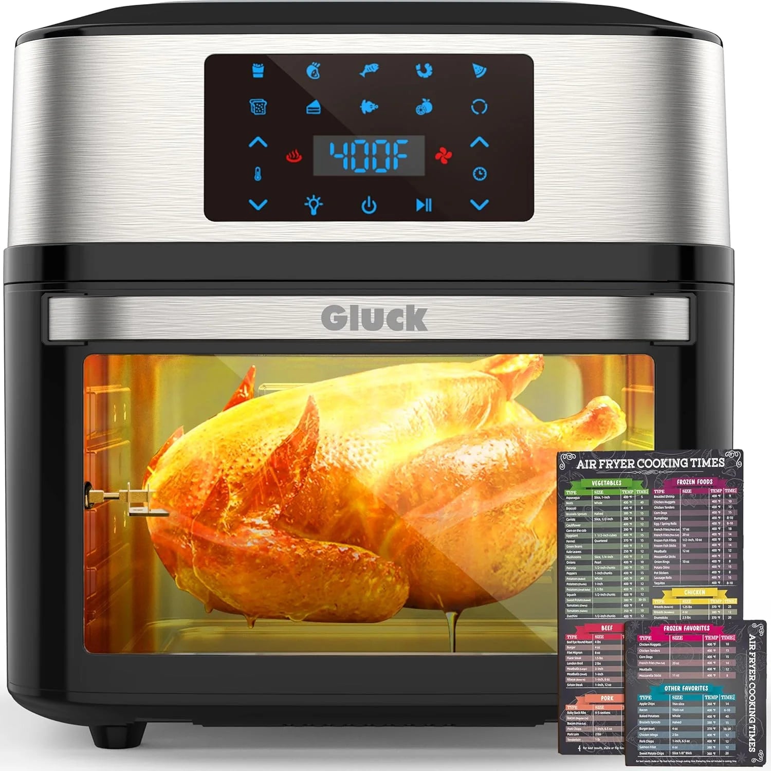 Large 20-quart air fryer 10-in-1 oven-air fryer combo Air fryer with rotisserie rack 3 dehydrating racks