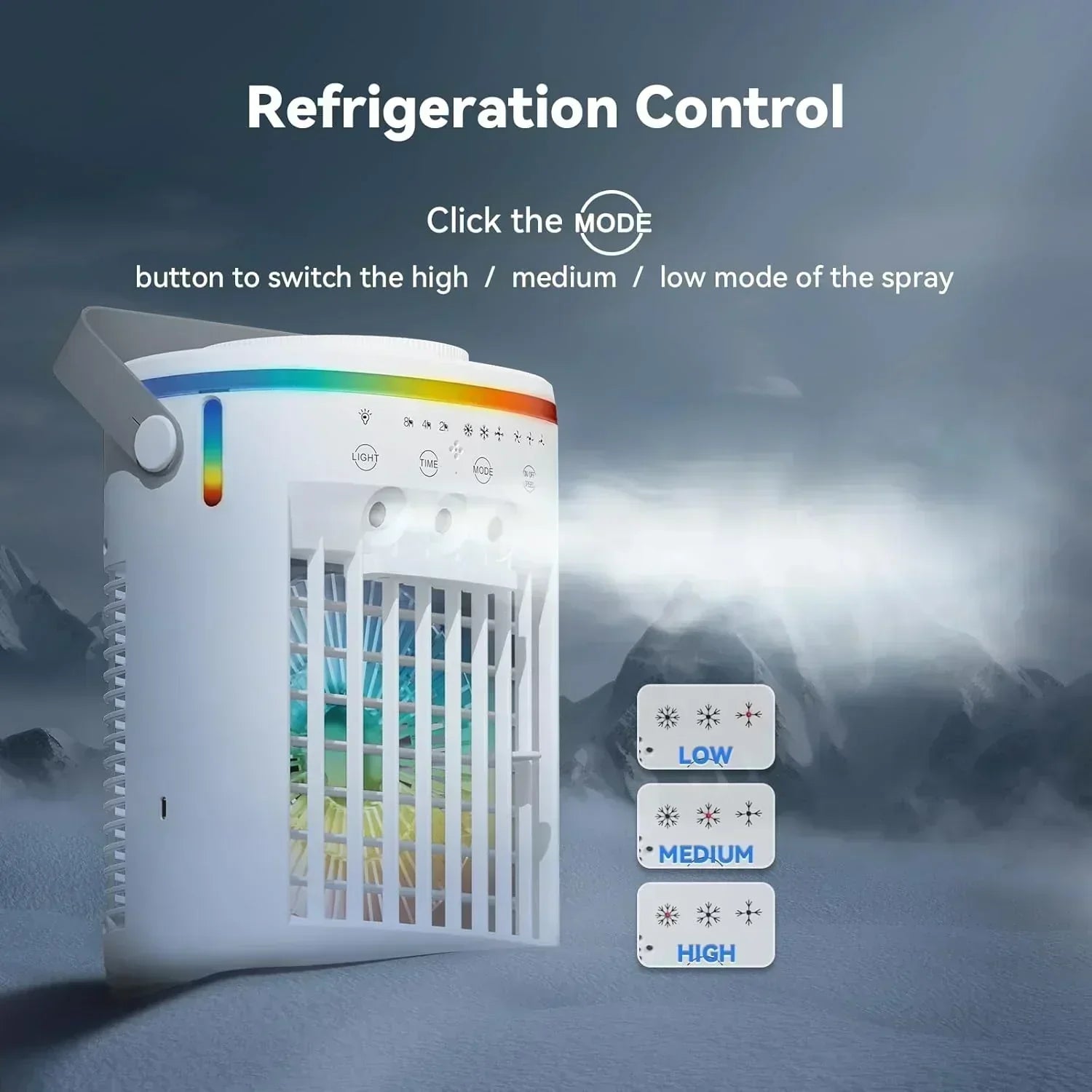 Portable Air Conditioner,Cooling Fan with 3 Speeds 3 Modes 2-8H Timer 1000ml Water Tank