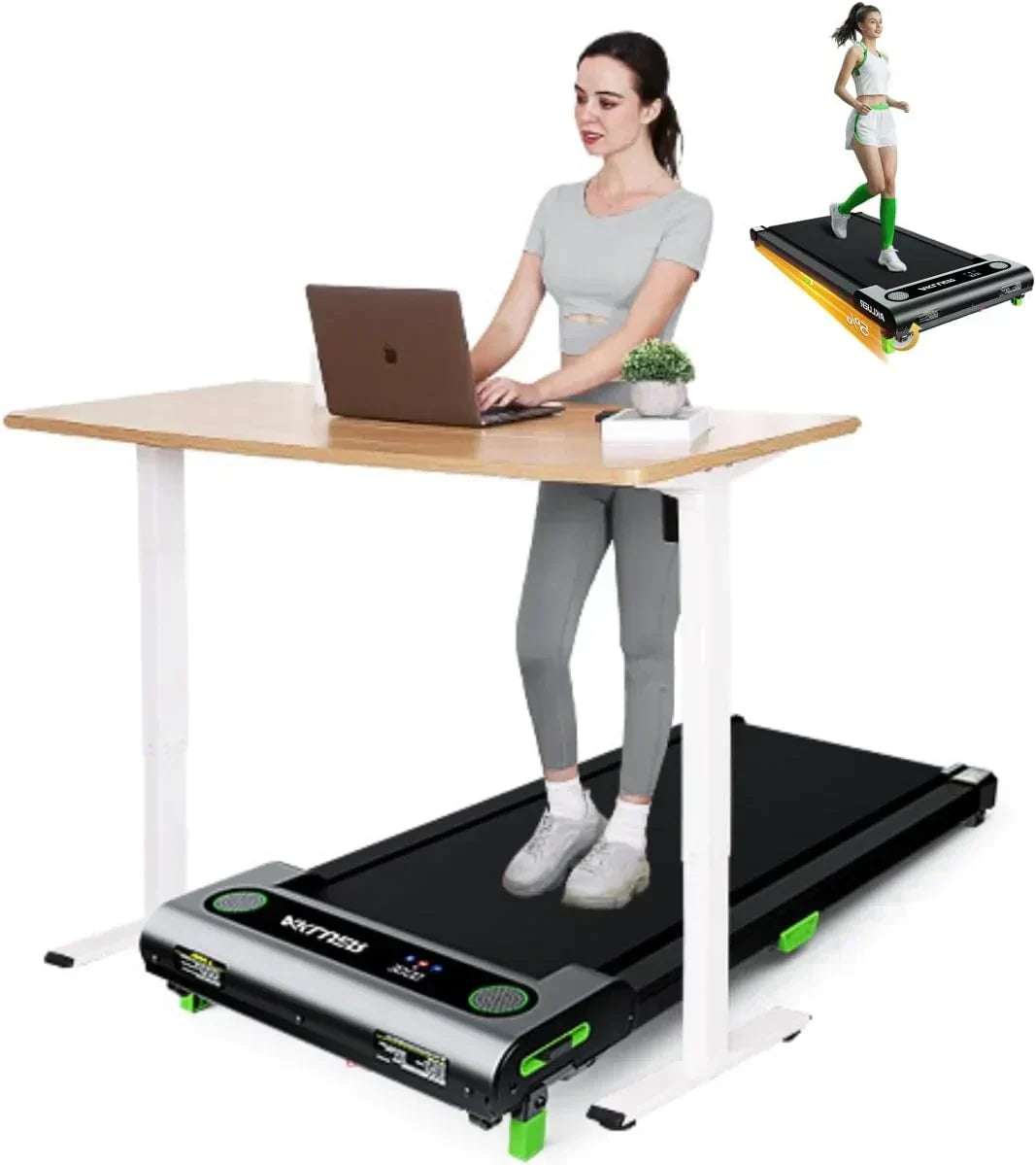 Akluer Inclined Home Treadmill 2.5 HP Small Under-Desk Treadmill Remote Control LED Display