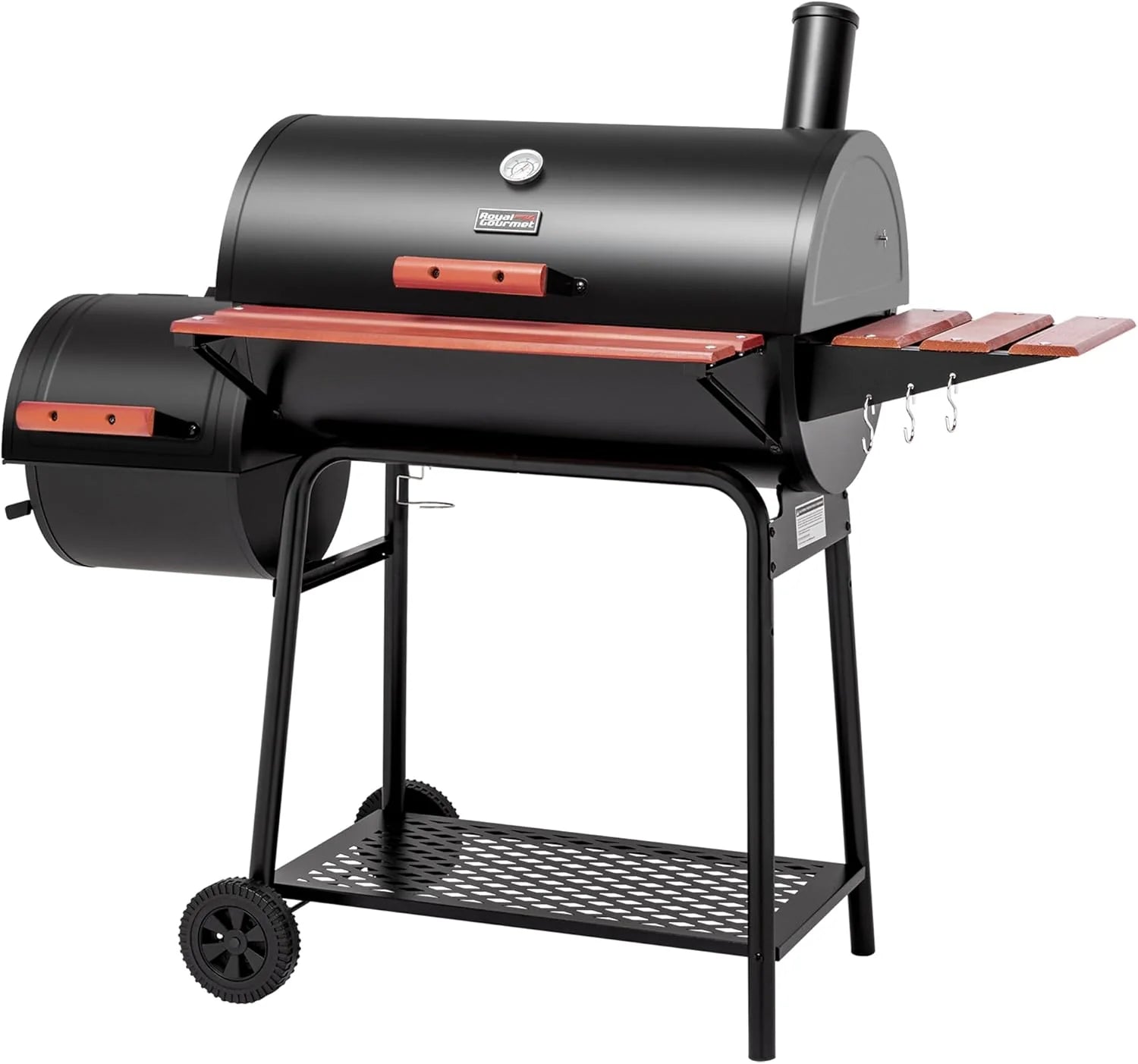 Royal Gourmet CC1830W 30-Inch Charcoal Grill with Offset Smoker and Wood-Painted Side