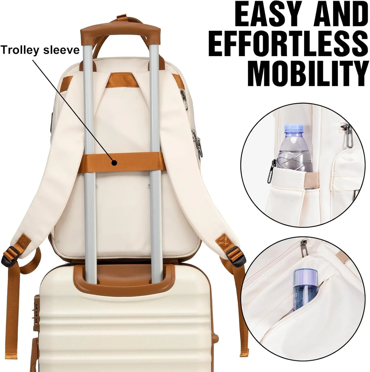 LONG VACATION 6 Piece Luggage Set Carry on Suitcase with ABS+PC hardshell, Spinner Wheels & YKK Zipper TSA Lock