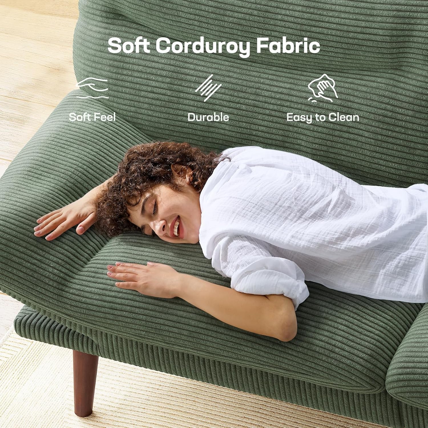 Futon Sofa Bed Futon Sofa Adjustable Back Armrests Converts to Small Sleeper Sofa Bed