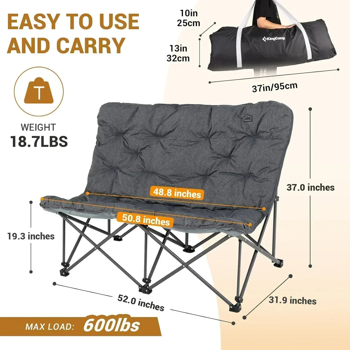 Butterfly chair extra large thick comfortable camping chair portable folding chair heavy duty seat