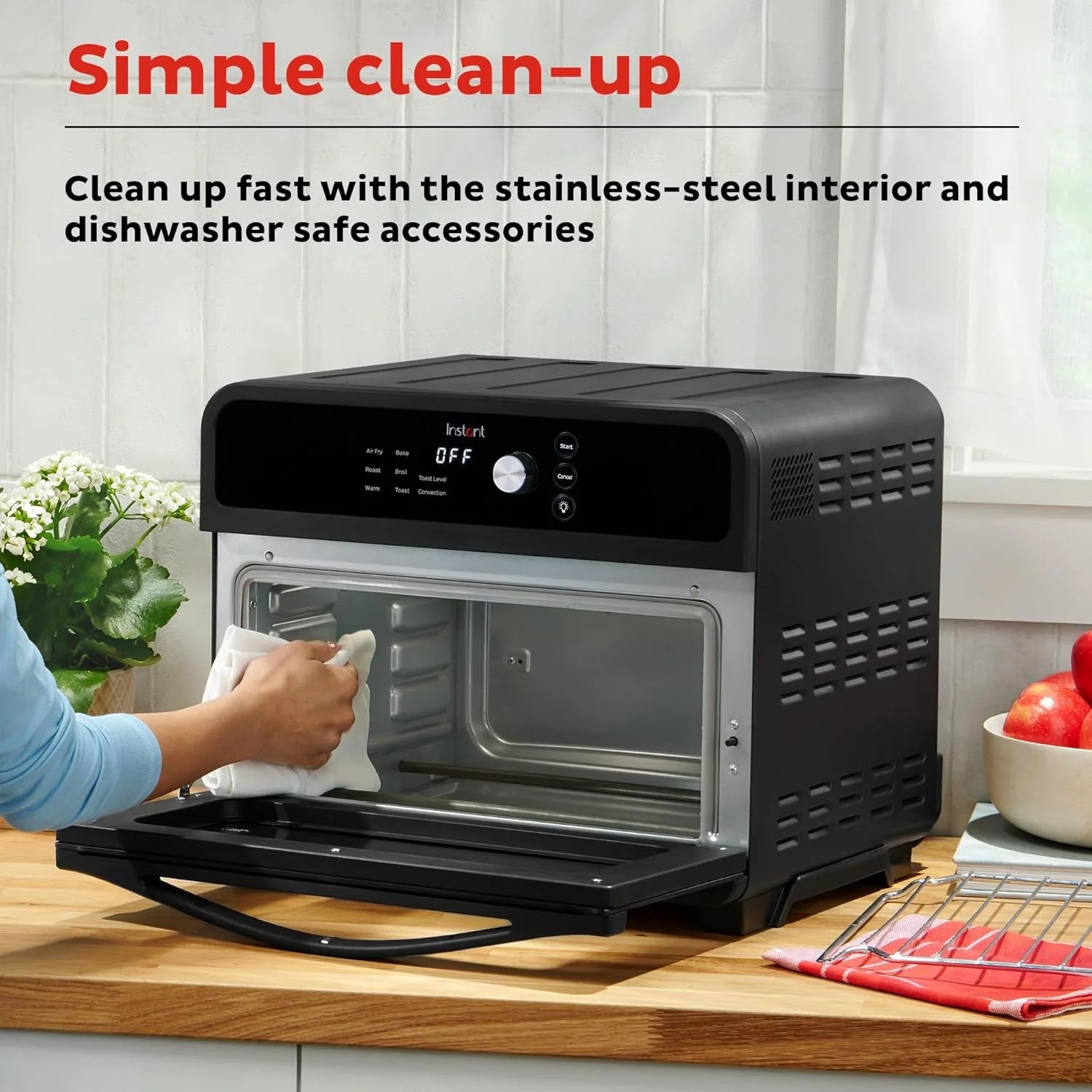 Instant Pot Omni Plus 19QT/18L Toaster Oven Air Fryer, 10-in-1 Functions, Fits 12 Pizza, Crisp, Broil, Bake, Roast, Toast, Warm, Convection, 100+ In-App Recipes, from the Makers of Instant Pot, Black