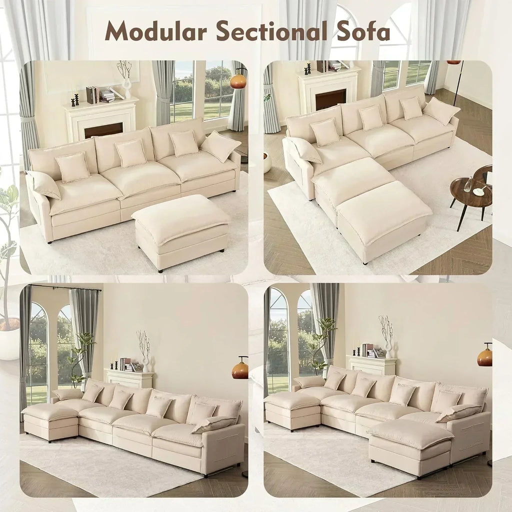 108 U-shaped sofa modular sofa three-seater comfortable cloud sofa