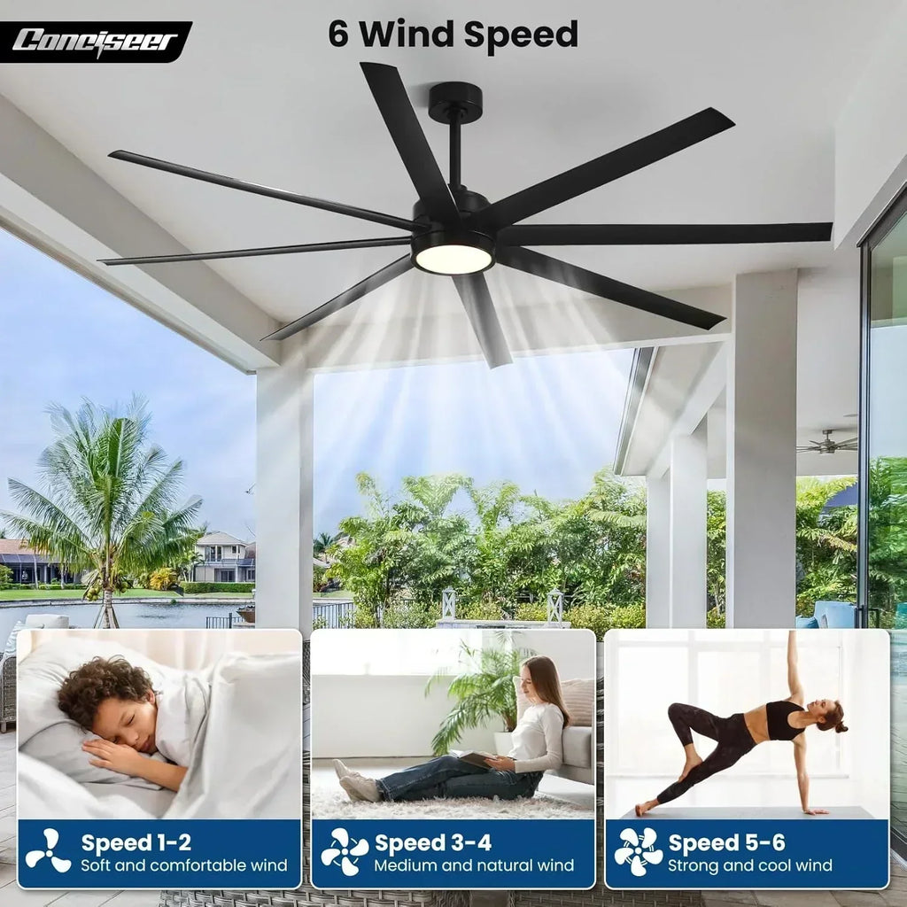 Modern ceiling fan 72 inch bedroom living room library cafe outdoor/industrial