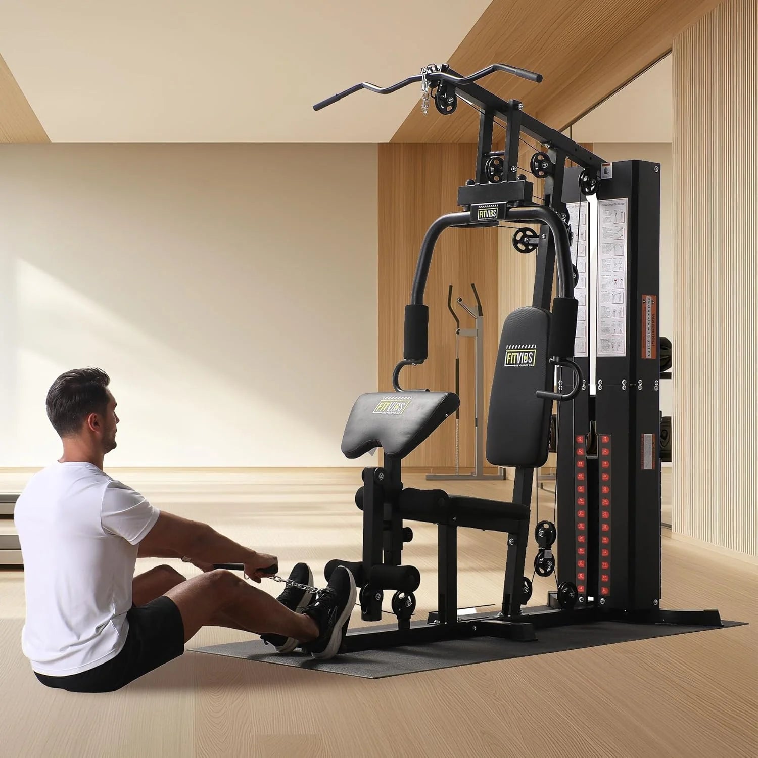 BalanceFrom Multifunctional Steel Frame Home Gym Machine with Floor Mat