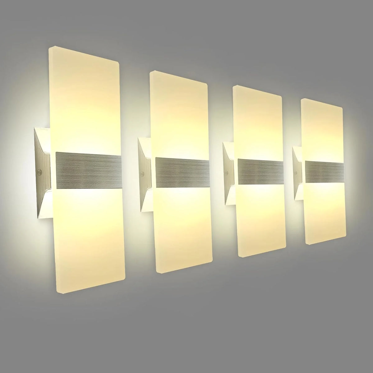 Modern LED Wall Sconce Set of 2 Hardwired Up Down Light 10W Cool White Indoor Wall Lighting Fixture