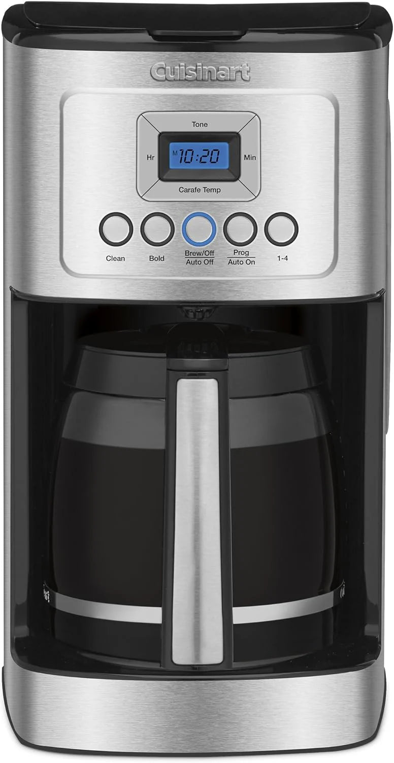 Cuisinart 14-Cup Coffee Maker, Programmable PerfecTemp Glass Carafe Coffee Machine with 1-4 Cup Setting, Brew Strength Control and Pause, Stainless Steel, DCC-3200BKSNAS, Black
