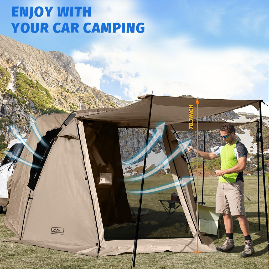 KAMPKEEPER SUV Car Tent Tailgate Shade Awning Tent for Camping Vehicle Camping Tents