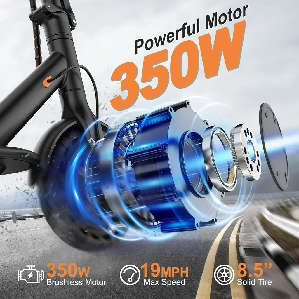 Volpam electric scooter Powerful electric motor Solid tires 28/21/12 mile range