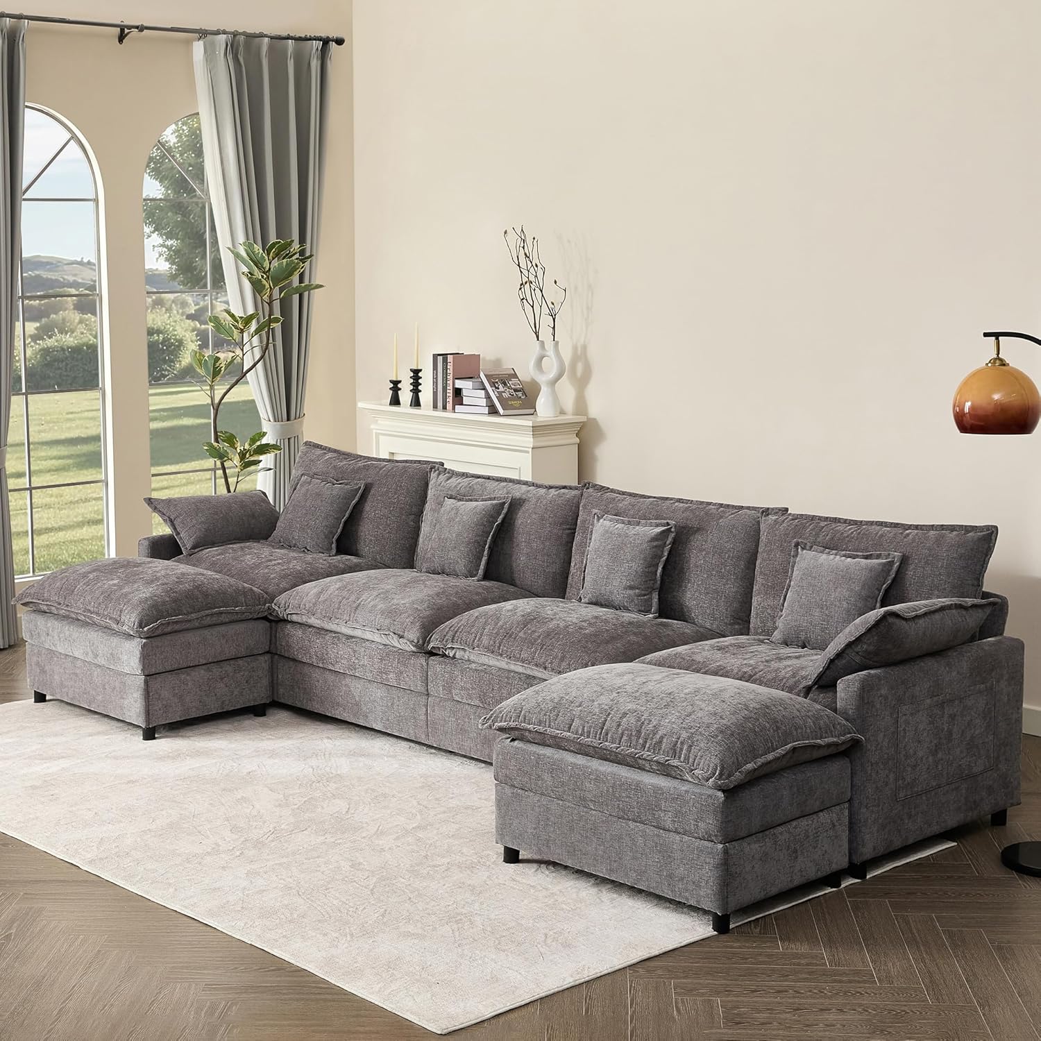 108 U-shaped sofa modular sofa three-seater comfortable cloud sofa