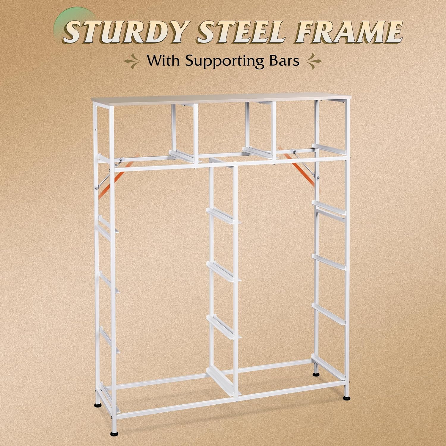 Storage Organizer Unit with 11 Fabric Bins, Storage Drawers Organizer with Steel Frame, Tall Storage Tower Organizaton