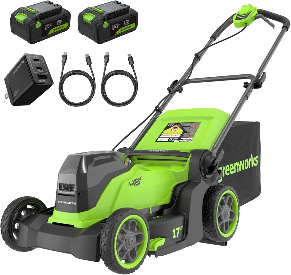 Greenworks 48V (24V x 2) 17 Cordless (Push) Lawn Mower