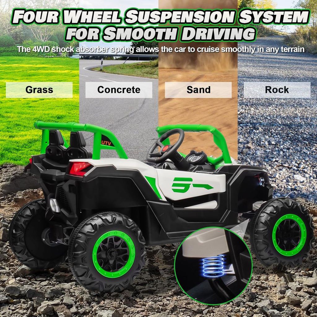 JOYRACER Kids Remote Control Car with 4 x 150W Motors Shock Absorbers Bluetooth MP3 Player